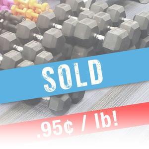 50-100 lb. Rubber Coat Dumbbell Pairs, $.95 / lb