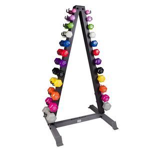 Body-Solid 12 Pair Vinyl Dumbbell Package with Rack
