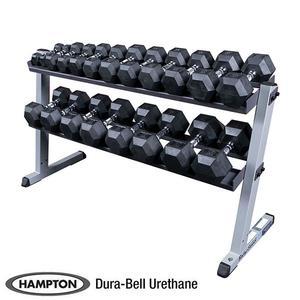 Hampton 5-50 lb. Urethane DuraBell Set with GDR60 Commercial Rack