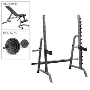 Body-Solid Olympic Press Rack Package with Bench