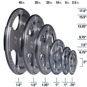 Gray Grip Olympic Plates 2.5, 5, 10, 25, 35, 45 lb. (OPT)