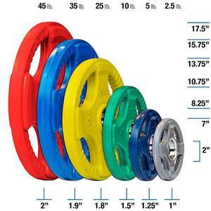 Color Rubber Grip Olympic Weights 2.5, 5, 10, 25, 35, 45 lb. (ORC)