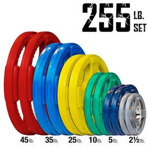 255 lb. Color Grip Olympic Plate Set (ORCT255)