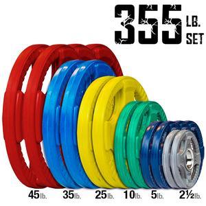 355 lb. Color Grip Olympic Plate Set