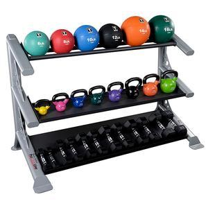 Pro ClubLine Modular Rack with Dumbbells, Kettlebells, Medicine Balls